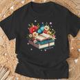 Book Flowers And Butterfly Beautiful Reading Reader T-Shirt Gifts for Old Men