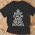 Book Lover Keep Calm And Read Books T-Shirt Gifts for Old Men