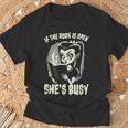 If The Book Is Open She's Busy Witch Goth Girl Loves To Read T-Shirt Gifts for Old Men