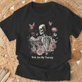 Book Are My Therapy Skeleton Book Reading Floral Butterfly T-Shirt Gifts for Old Men Book Are My Therapy Skeleton Book Reading Floral Butterfly T-Shirt Gifts for Old Men