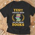 Book Reading Books Library Reading Rat Bookworm T-Shirt Gifts for Old Men