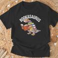 Book Reading Dinosaur T-Rex Dino Bookworm T-Shirt Gifts for Old Men
