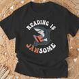 Book Reading Is Jawsome Reading Books T-Shirt Gifts for Old Men