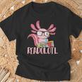 Book Reading Readolotl Amphibian Animal Bookworm Axolotl T-Shirt Gifts for Old Men