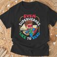 Book Reading Superheroes Like To Read T-Shirt Gifts for Old Men