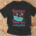 Book Reading Reading Takes You Everywhere T-Shirt Gifts for Old Men Book Reading Reading Takes You Everywhere T-Shirt Gifts for Old Men