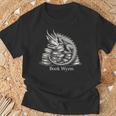 Book Wyrm Fantasy Creature Reading Mythical Art T-Shirt Gifts for Old Men