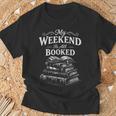 My Weekend Is All Booked Classic Vintage Book Lovers T-Shirt Gifts for Old Men