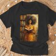 Bookish Melanin Afro Girl Reading Book Bookstore Woman T-Shirt Gifts for Old Men