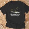 I Like Books & Cats More Than People Cat Book Lover Reading T-Shirt Gifts for Old Men I Like Books & Cats More Than People Cat Book Lover Reading T-Shirt Gifts for Old Men