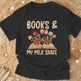 Books & My Milk Snake Owner Milk Snake Lover Milk Snakes T-Shirt Gifts for Old Men