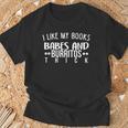 Books Babes Burritos Booklover Bookworm Single Thick T-Shirt Gifts for Old Men