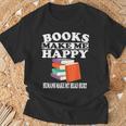 Books Make Me Happy Humans Make My Head Hurt T-Shirt Gifts for Old Men