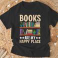 Books Are My Happy Place T-Shirt Gifts for Old Men