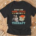 BOOKS AND MAINE COONS ARE MY THERAPY Main Coon T-Shirt Gifts for Old Men BOOKS AND MAINE COONS ARE MY THERAPY Main Coon T-Shirt Gifts for Old Men