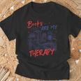 Books Are My Therapy Book Lover Bookworm Library T-Shirt Gifts for Old Men