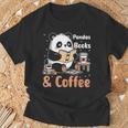 Books Reading Reader Panda Panda Books And Coffee T-Shirt Gifts for Old Men