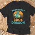 Bookworm Kids Dragon Lover Book Reader Fun T-Shirt Gifts for Old Men