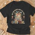 Buy Me Books And Call Me a Good Girl Reading Bookworm T-Shirt Gifts for Old Men