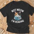 Calico Cat Graphic Not Meow Im Reading Book Lover T-Shirt Gifts for Old Men