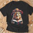 Capybara Bookworm Rodent Reading a Book T-Shirt Gifts for Old Men