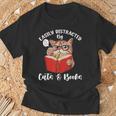 Cat Tshirt Easily Distracted By Cats And Books Cat For Men Women T-Shirt Gifts for Old Men
