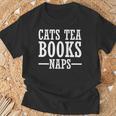 Cat Lover Cats Tea Books Naps T-Shirt Gifts for Old Men Cat Lover Cats Tea Books Naps T-Shirt Gifts for Old Men