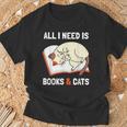 Cat Lovers All I Need Is Books & Cats Book Men Women Kids T-Shirt Gifts for Old Men