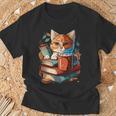 Cat Reading A Book Men Women Kids T-Shirt Gifts for Old Men