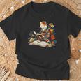 Cat Reading A Book In Traditional Japanese Clothing Kimono T-Shirt Gifts for Old Men Cat Reading A Book In Traditional Japanese Clothing Kimono T-Shirt Gifts for Old Men