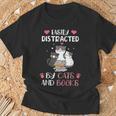 Cat Simply Distracted By Cats And Books T-Shirt Gifts for Old Men