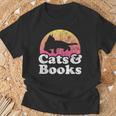 Cats And Books Or Women's Cat And Book T-Shirt Gifts for Old Men