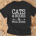 Cats And Books And Wool Socks T-Shirt Gifts for Old Men