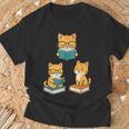 Cats Reading Book Lover Reading Bookworm Reader T-Shirt Gifts for Old Men