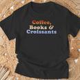 Coffee Books & Croissants Retro Vintage T-Shirt Gifts for Old Men
