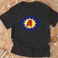 Comic Book Style Monogram Initial Letter A Superhero T-Shirt Gifts for Old Men Comic Book Style Monogram Initial Letter A Superhero T-Shirt Gifts for Old Men
