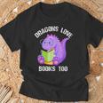 Cure Dragons Love Books Too T-Shirt Gifts for Old Men