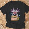Cute Axolotl Read Book Shirt Kids Boy Girl Salamander T-Shirt Gifts for Old Men