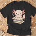 Cute Axolotl Reading Books Shirt Kawaii Axolotl Lover T-Shirt Gifts for Old Men