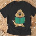 Cute Dog Reading A Human Training Book Dog T-Shirt Gifts for Old Men