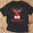 Cute Just A Girl Who Loves Reading Books Women And Girls T-Shirt Gifts for Old Men