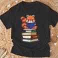 Cute Kawaii Kids Reading Books Glasses Red Panda Lover T-Shirt Gifts for Old Men Cute Kawaii Kids Reading Books Glasses Red Panda Lover T-Shirt Gifts for Old Men