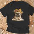 Cute Pug Reading Dog Book Lover Animal Graphic Baby Portrait T-Shirt Gifts for Old Men