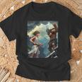 David And Goliath Bible Book Of Samuel King David Comic T-Shirt Gifts for Old Men
