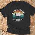 Detective By Day Reader By Night Cool Crime Book Lover T-Shirt Gifts for Old Men