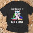 Distracted By Cats Coffee And Books T-Shirt Gifts for Old Men Distracted By Cats Coffee And Books T-Shirt Gifts for Old Men