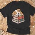 Dog Reading Book Pajama Sleep T-Shirt Gifts for Old Men