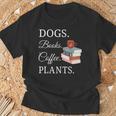 Dogs Books Coffee Plants Men Women T-Shirt Gifts for Old Men