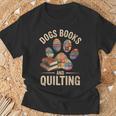 Dogs Books And Quilting T-Shirt Gifts for Old Men