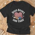 Dogs Books And Yarn Crocheting T-Shirt Gifts for Old Men Dogs Books And Yarn Crocheting T-Shirt Gifts for Old Men